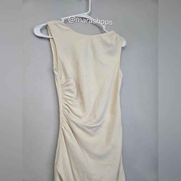 A&F Draped High-Neck Shell Midi Dress - Picture 3 of 8